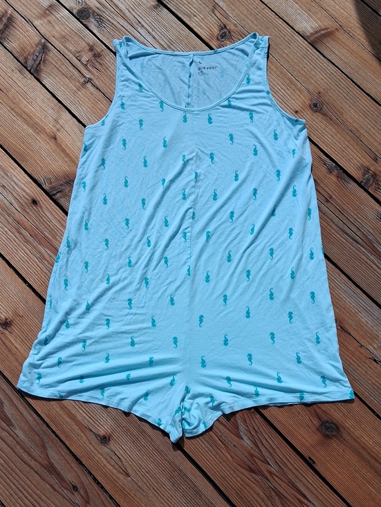 Joe Fresh Other - Joe Fresh Light Blue Seahorse-Print Sleeveless Sleep Romper
